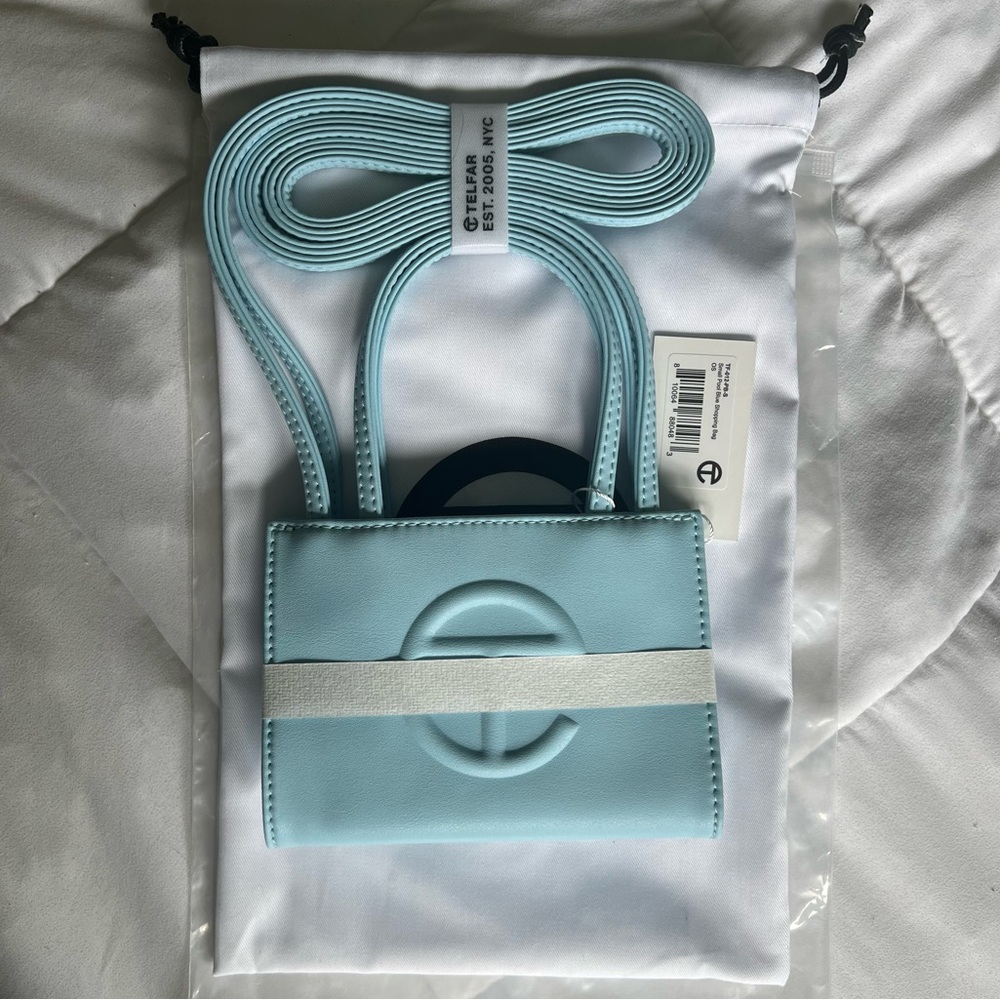 NWT Telfar pool blue small shopping tote